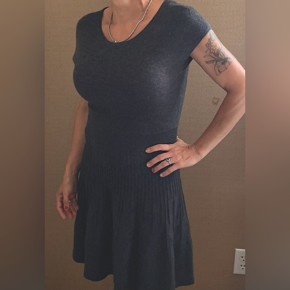 Loft womens ribbed sweater dress Size XS Charcoal gray Pre-owned